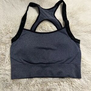 Zella Navy Gray Seamless Racerback Sports Bra Size Medium